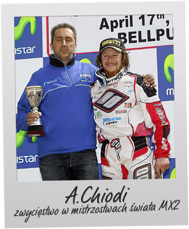 1. zwycięstwo w mistrzostwach świata MX2 - A. Chiodi
