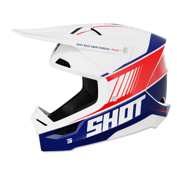 Casque cross enfant Shot moto quad furious kid roll orange blue